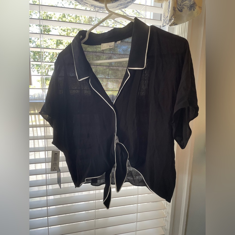 Wilfred Free Black Tie Front Huang Blouse